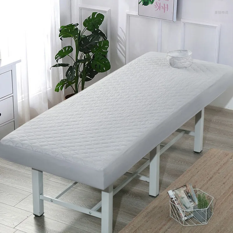 Thicken Quilted Beauty Salon Massage Table Fitted Bed Sheet Skin-Friendly Massage SPA Bed Cover Bedspread with Breath Hole