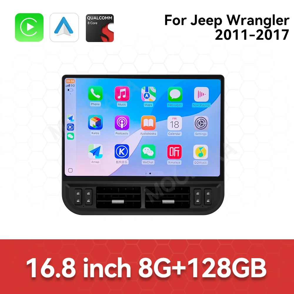 Accesorios de coche Radio para Jeep Wrangler 2011-2017 Android Auto navegación GPS Multimedia estéreo receptor unidad principal mapas sin conexión