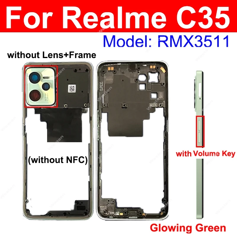 

Middle Frame For Realme C33 C35 Middle Housing Frame Middle Frame Cover Holder Repair Parts