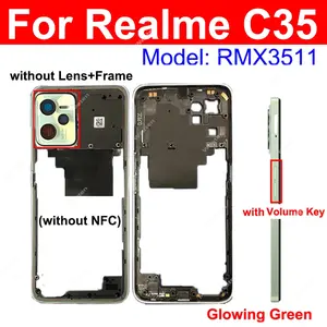 Bilashmart Middle Frame Realme C33 C35 Middle Housing Frame Middle Frame Cover Holder Repair Parts