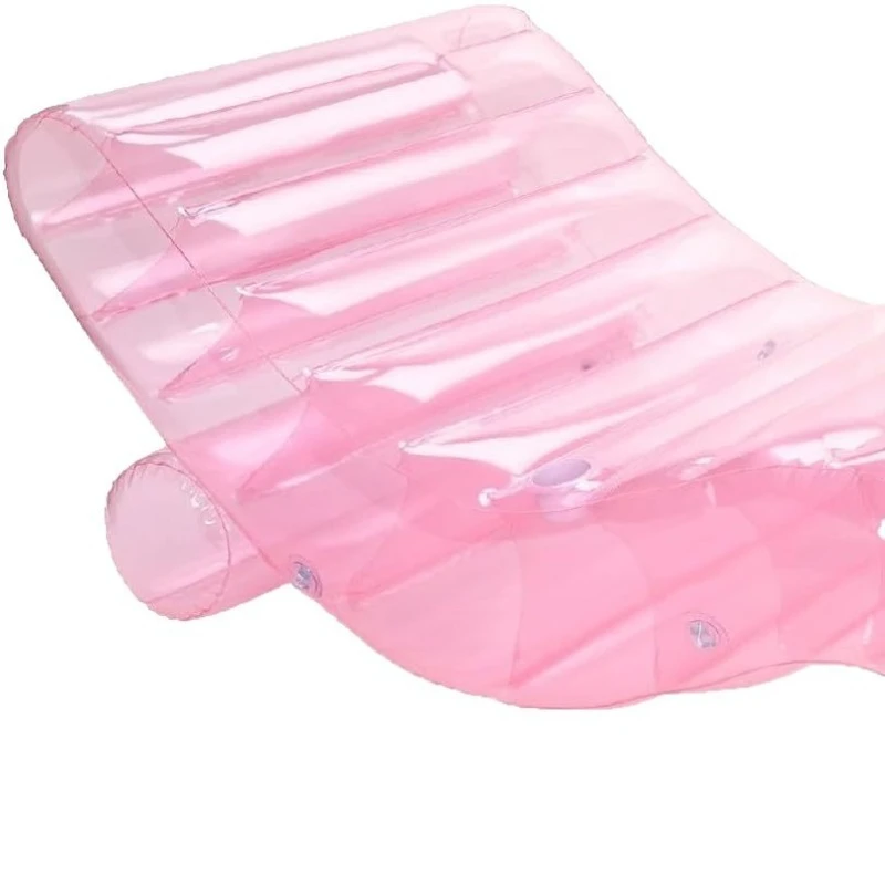 Giant inflatable transparent pink lounge chair, chair, pool floater