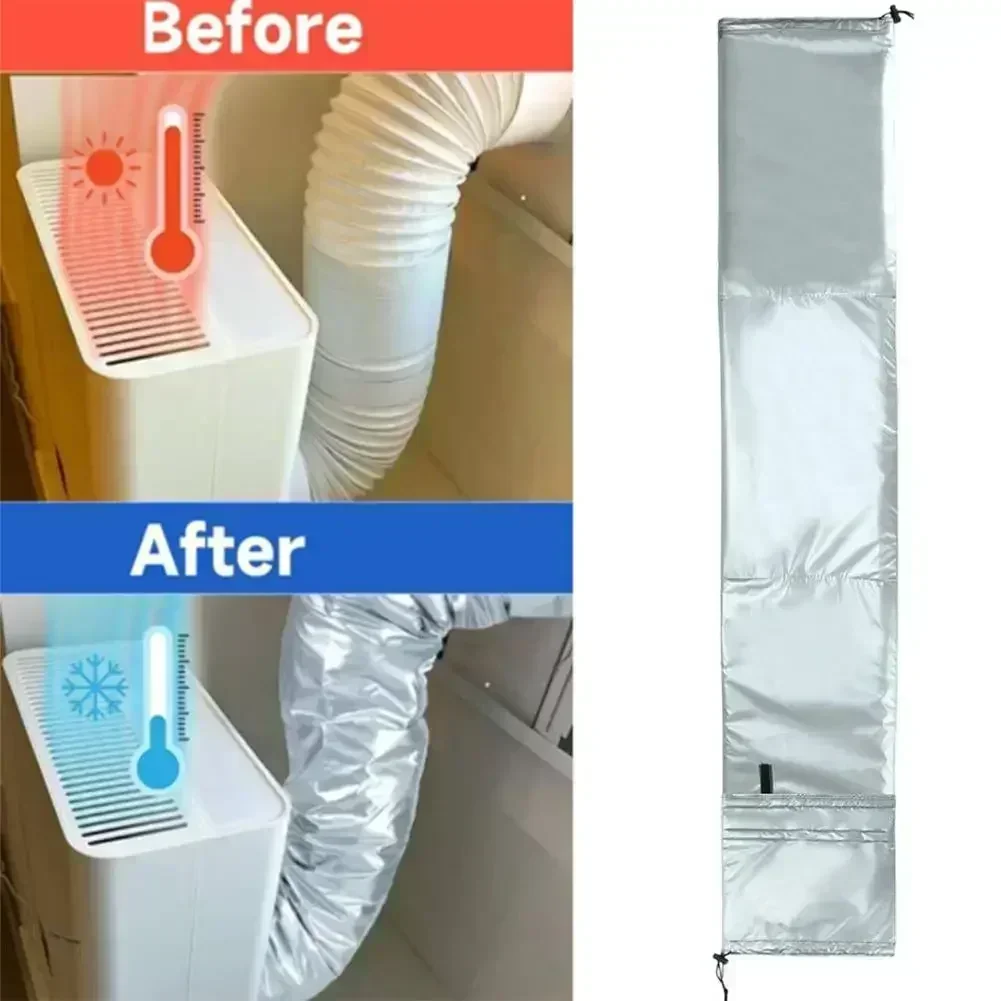 Portable AC Hose Cover with Insulation Layer to Prevent Heat Loss and Shield from Rain Snow and Other Environmental Conditions
