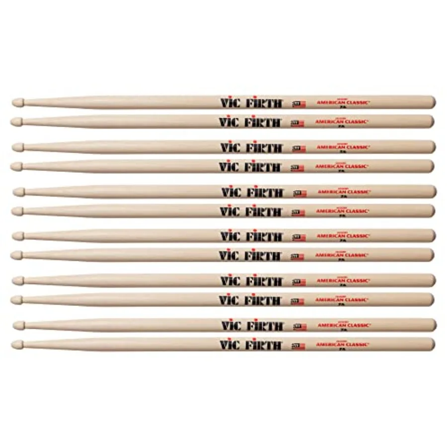 

Барабанные палочки Vic Firth 7A с деревянным наконечником, набор из 6 пар, для живых выступлений и тренировок, с натуральной отделкой, прочным захватом и балансом.