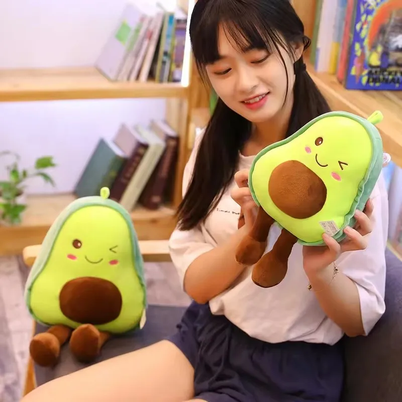 

New Cute Avocado Plush Toy Doll Children's Sleeping Pillow Large Doll Holiday Gift Kawaii Creative Fruit Rag Doll Cushion