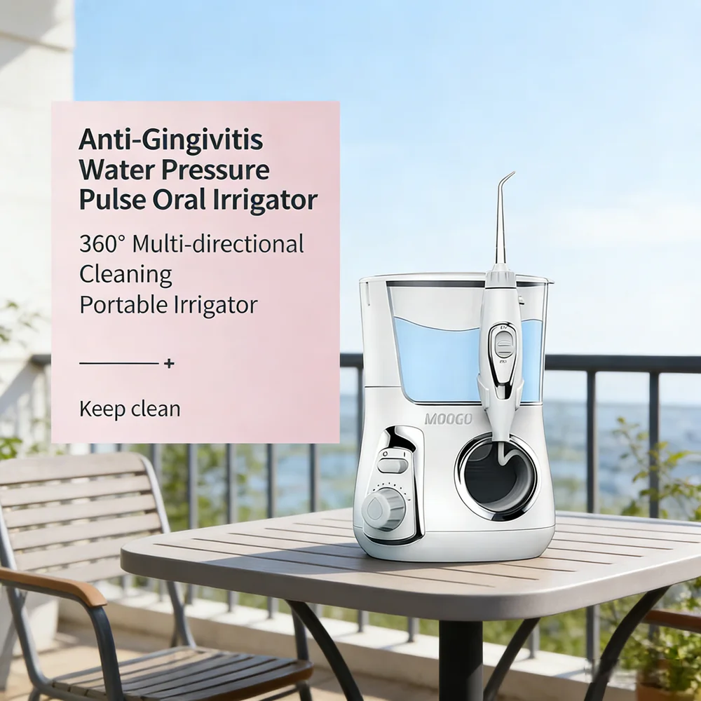 

5 Replaceable Nozzles Desktop Water Flosser, Electric Dental Irrigator, Professional Home Oral Care Spa Teeth Cleaning Device