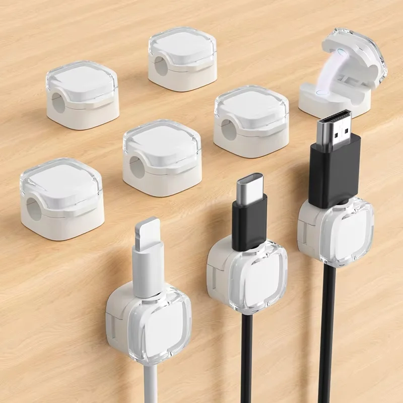 Universeller bunter magnetischer Kabel-Organizer, glatter, verstellbarer Kabelhalter unter dem Schreibtisch, Kabelmanagement, Kabelhalter, Kabelklemmen