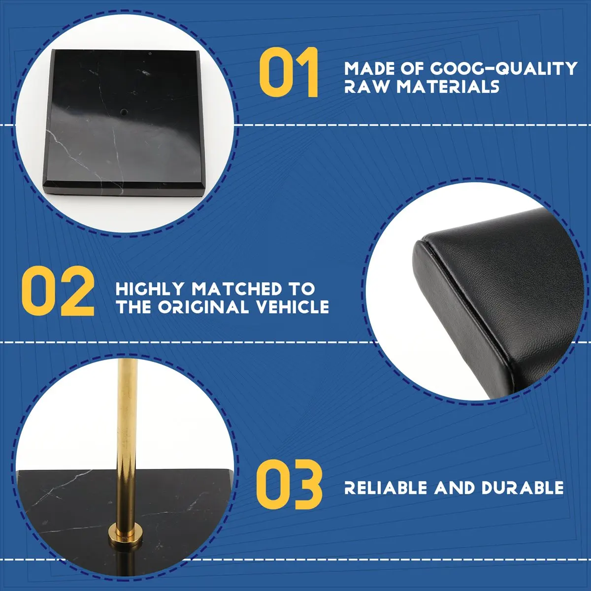 ABQR Zwart Marmeren Basis Horlogestandaard Gouden Metalen Staaf Display Props Armband Sieraden Verlengen Plaatsing Stand