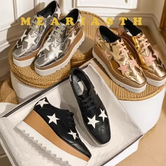 

2025 г., туфли на танкетке и платформе со шнуровкой на платформе, массивные кроссовки, повседневные удобные высококачественные брендовые весенне-осенние вулканизированные туфли