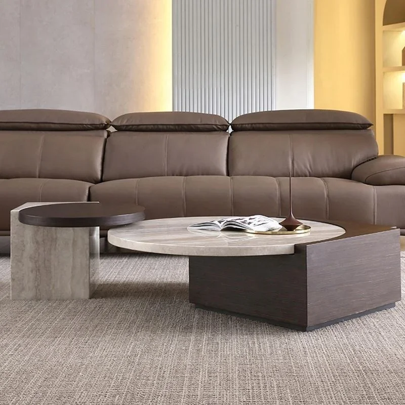Modern combination living room round top coffee table