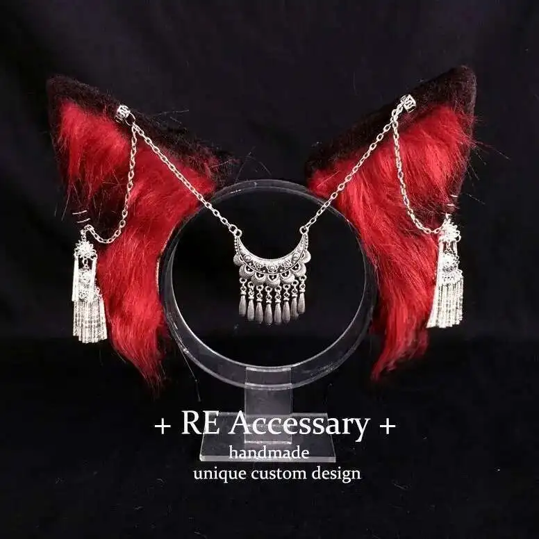 

Этническая группа Мяо в Китае Miaojiang с кисточками и ушками животных, головные уборы с кошачьими ушками и волчьими ушками, Cos Orcish Hallowmas Foreign Land