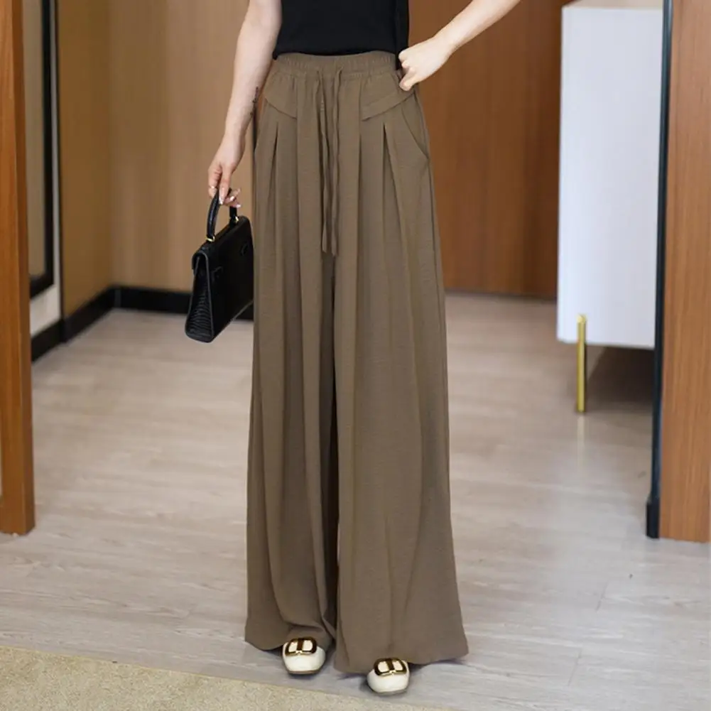 

Women Long Pants Comfortable Loose Fit Pants Stylish Women's Pants with Adjustable Drawstring Waist Pockets Wide for Comfortable