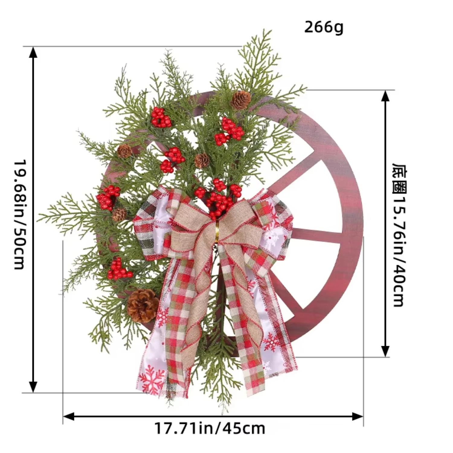 christmas wreath Explosive  door hanging wooden roulette wheel wreath Christmas pine cone wreath