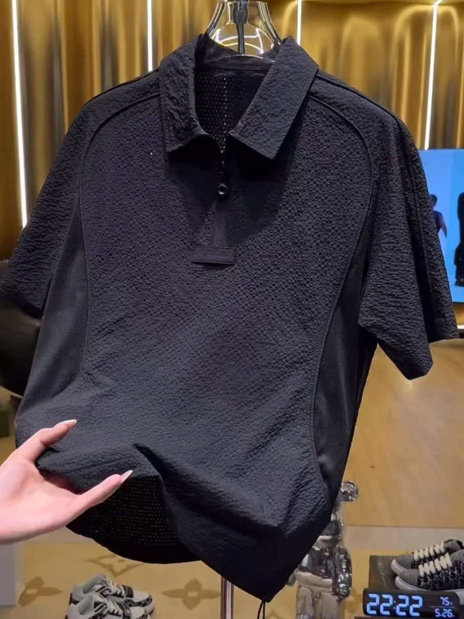 

Мужская летняя футболка из тонкой ткани, свободного кроя, с защитой от сминания, для повседневной носки