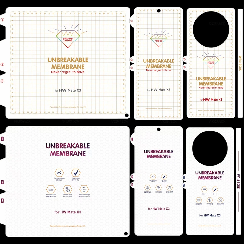 

Inner Front Back Clear HD Soft Hydrogel Protective Film For Huawei Mate X2 X3 X5 X6 XT S 2 3 5 Matte Frosted Screen Protector