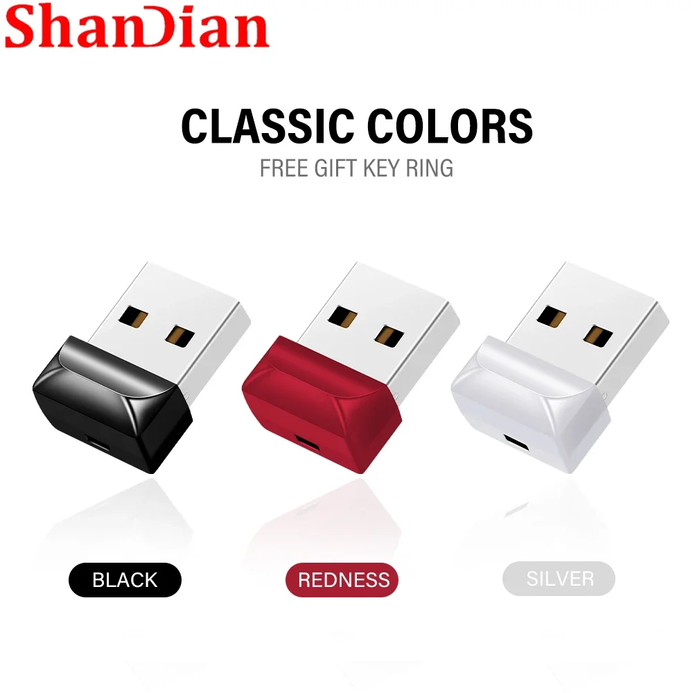 

SHANDIAN Mini Red Pendrive 128GB Plastic Flash Drives 64GB Waterproof 2.0 USB 32GB Memory Stick Business Gift External Storage