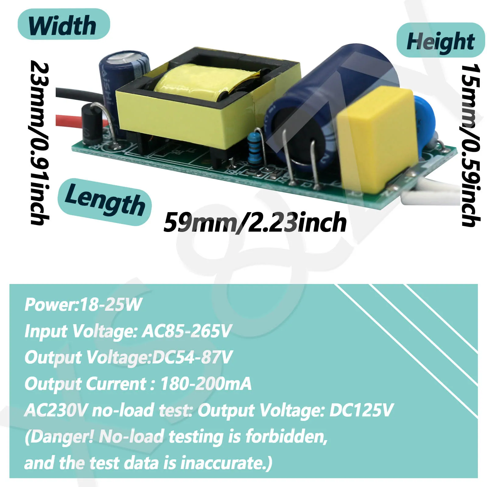 Fuente de alimentación con controlador LED, AC85-265V de iluminación de corriente constante integrada, transformador aislado de 200mA, 1-3W, 4-7W, 8-12W, 15-18W, 20-24W, 25-36W