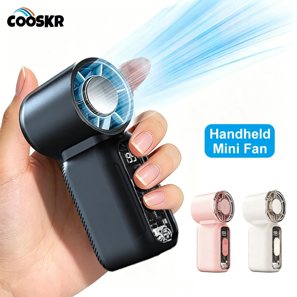 

Handheld Mini Fan Small Pocket Fan USB Rechargeable Outdoor Cooling Fan Digital Display Air Cooler Portable Mini Size Hand Fan