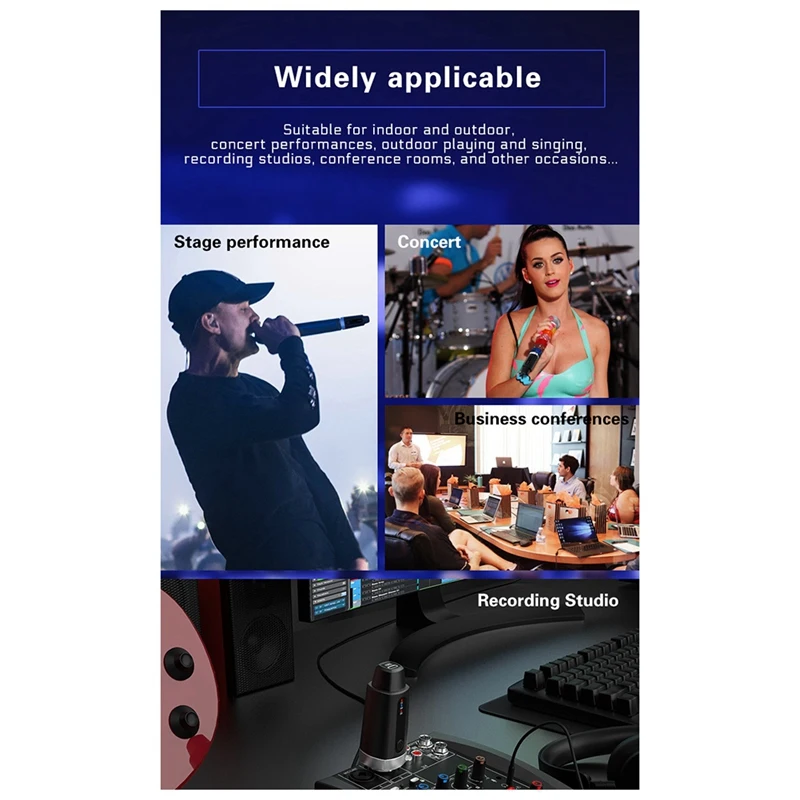 New XLR Adapter System Wireless Microphone Transmitter Receiver for Dynamic Microphone Guitar Audio Mixer PA System-A50M