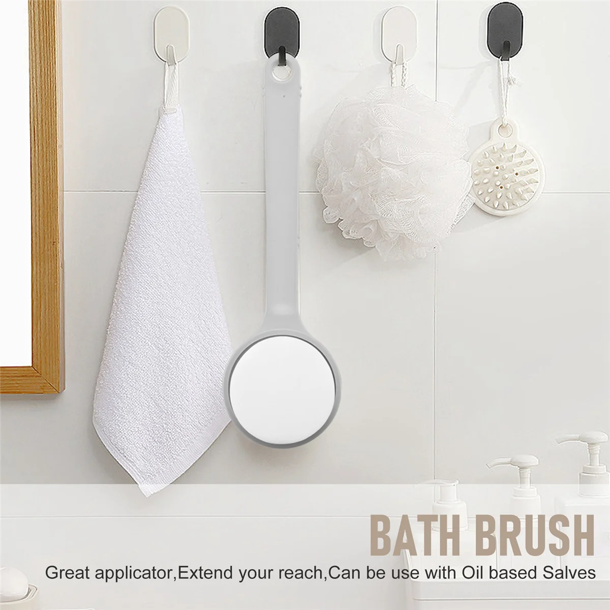 バックポイントマッサージブラシスポンジパッド、バス、ボディスキンローション、