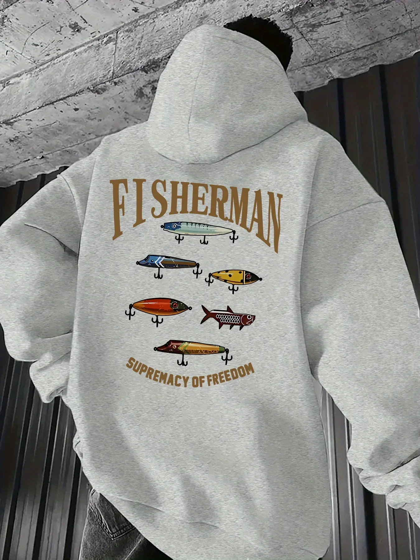 Fishing Hoodie Unisex Fisherman Fish Lure Outdoor Angler Bass Lake River Nature Hobby Weekend Trendy Oversized Sport Sweatshirts