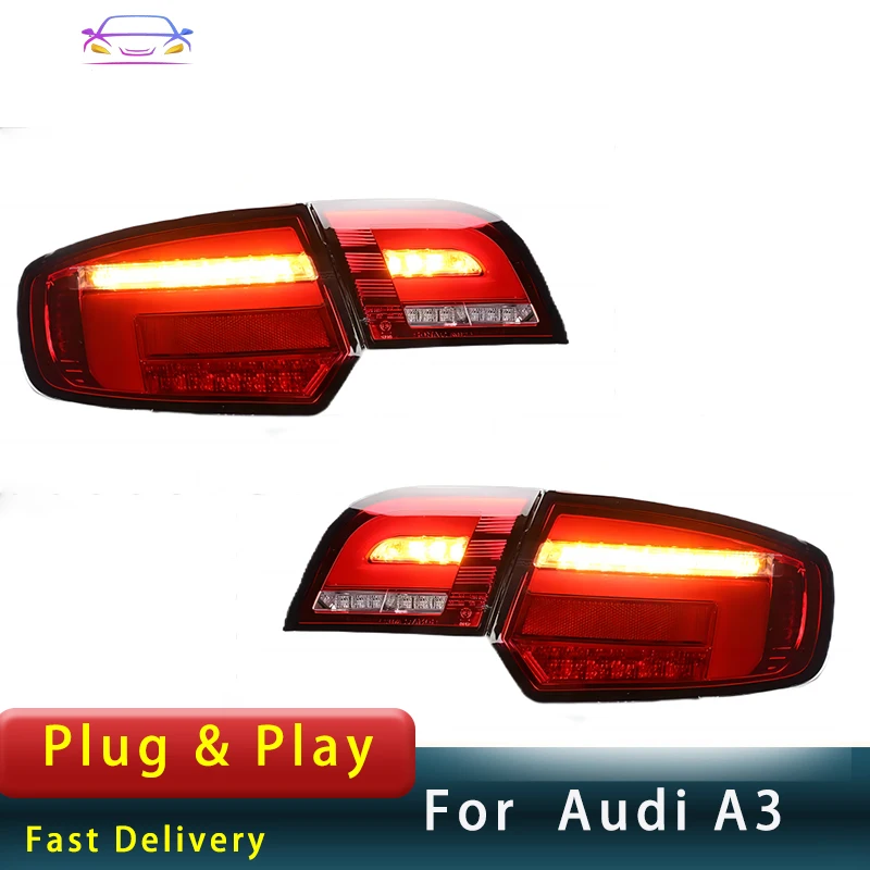 Car Tail Light For Audi A3 2003-2012 Upgrade New Brake Reverse Dynamic Turn Signal Light Rear Tail Lamp Assembly