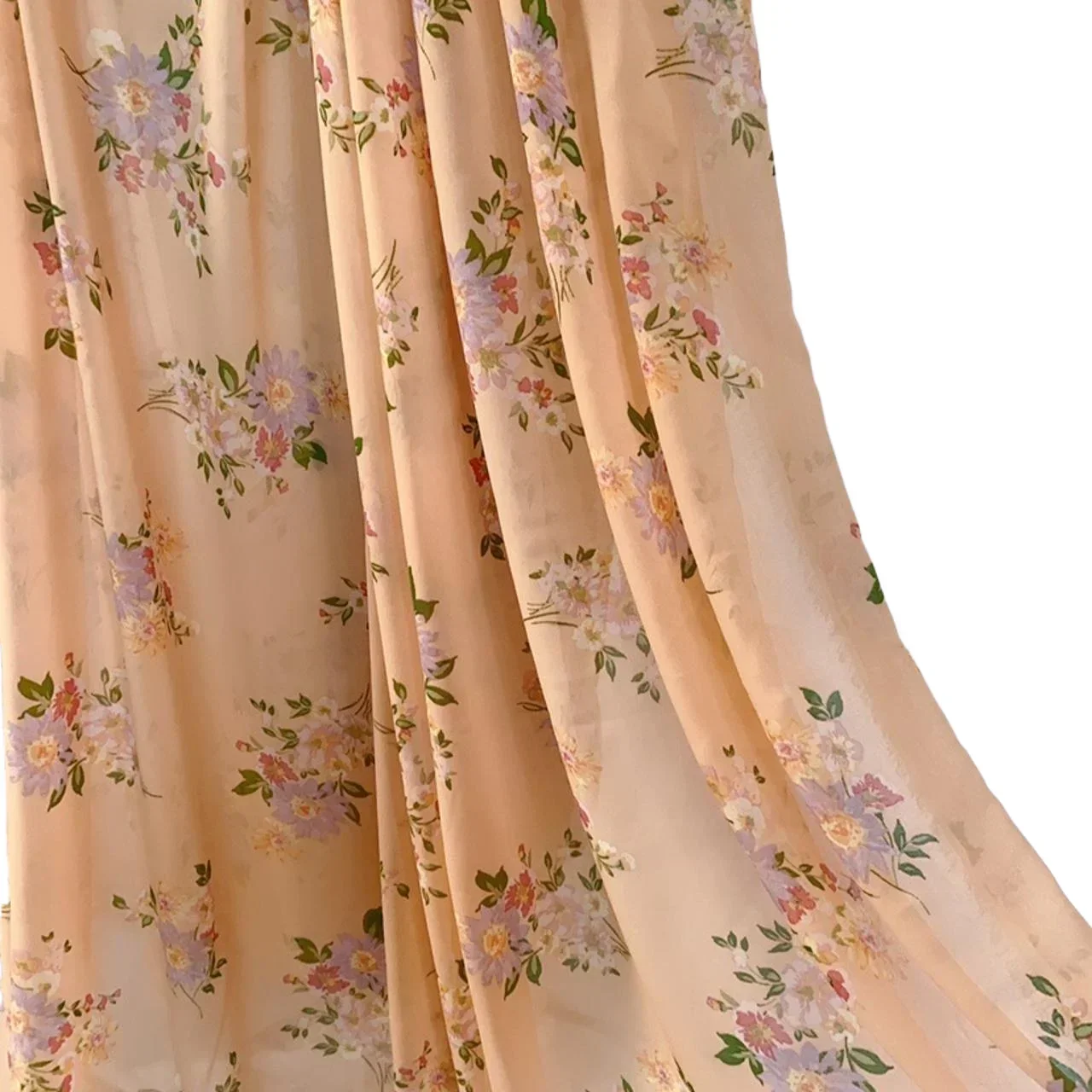 Thin Floral Flower Pattern Chiffon Fabric Printed By Meters for Skirts Dresses Sewing Summer Translucent Cloth Soft Comfortable