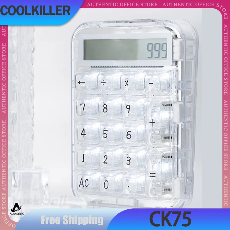 

Coolkiller CK75 Polar Bear Mini Number Keypad 2 Mode Transparent Calculators Hot Swap LED Mechanical Spring Keypad Accessory PC