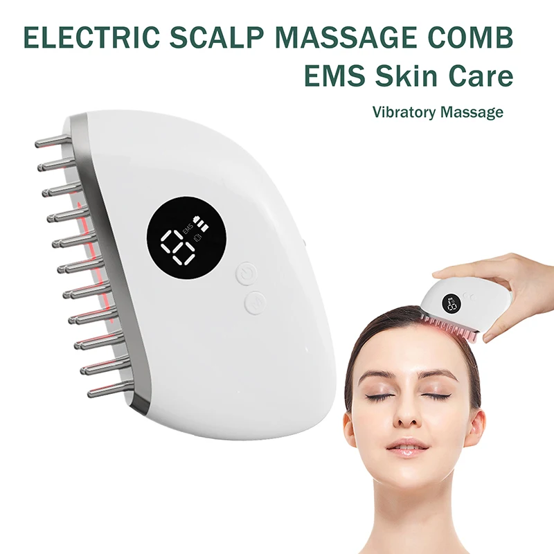 

Rechargeable Scalp Massage Comb, Relaxing Vibration for Hair & Scalp Care, Reduces Stress, Use on Wet/Dry Hair