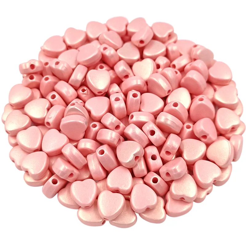 50Pcs/set 7.5*8.5mm Macaron Matte Heart Beads DIY For Jewelry Making Necklace Bracelet Pendant Wholesale