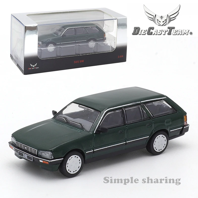 

DCT 1:64 Peugeot 505SW(1986)-Green 107 Simulation Alloy Small Scale Car Model Decoration Diecast Alloy Collection Gift