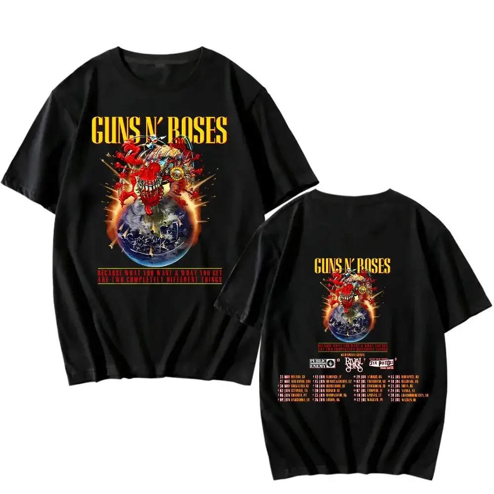 

Guns N Roses 2025 Tour T-shirts Vintage Rock Band Short Sleeve Fashion Cotton Tshirts Women Men Tees Summer Y2K Clothes Tops