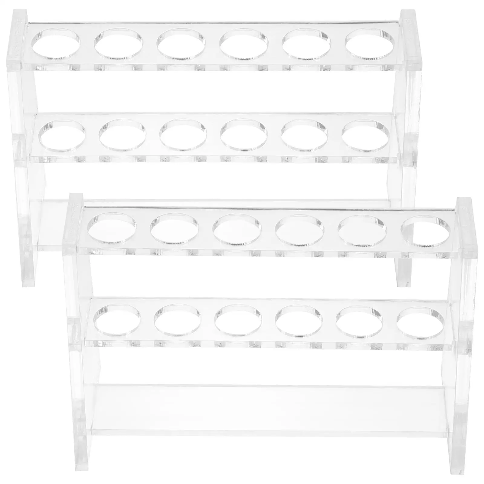 

2Pcs Transparent 2 Layer Acrylic Test Tube Rack Holder ganizer For Tubes Container Stand Rack Educational Equipment