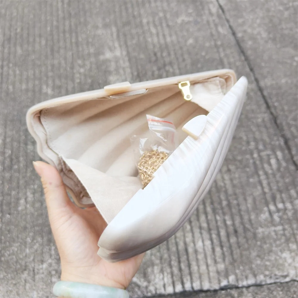 Pearl Shell Acrylic Box Handbag Women Dinner Clutch Purse Crossbody Bag For Female Mini Small Party Lady Lipstick Evening Purses