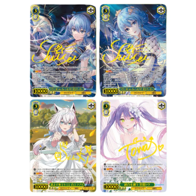 

WS Cards VTuber Hololive Shirakami Fubuki Tokoyami Towa Hosimati Suisei Golden Sign Anime Game DIY Collection Color Flash Cards