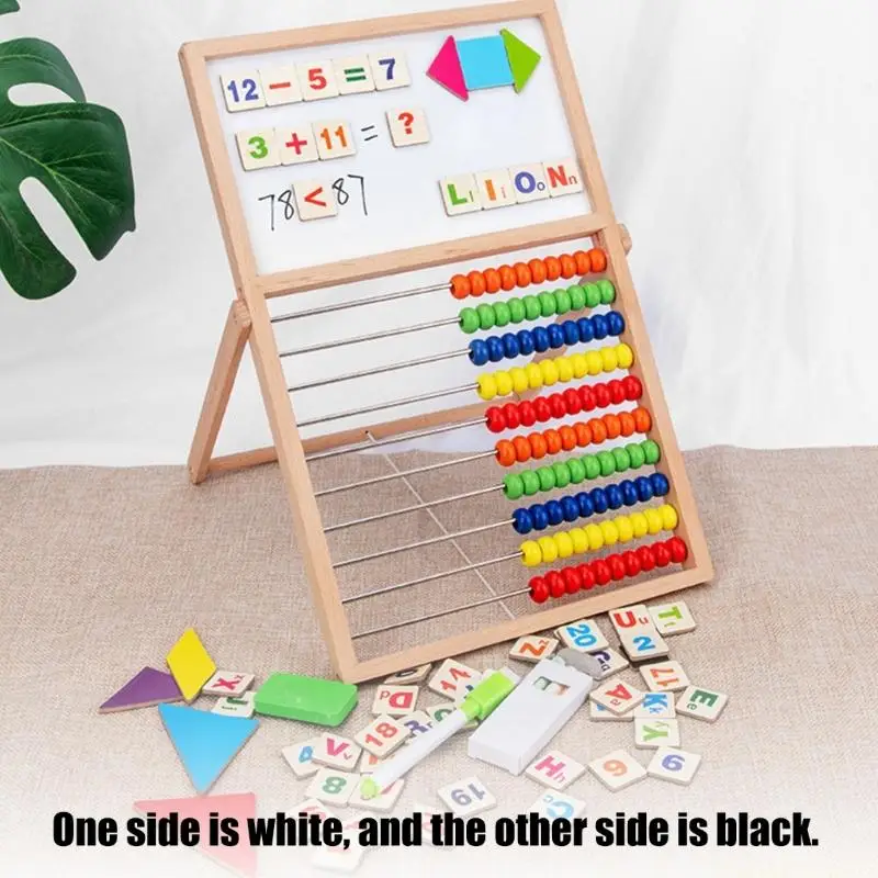 Drawing Board With Wooden Abacus Counting Toy For Toddler Preschooler