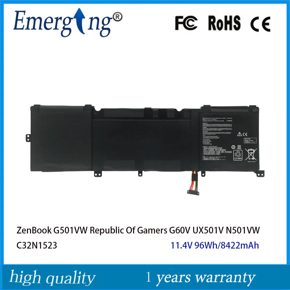 

C32N1523 Аккумулятор для ноутбука C41N1524 для ASUS ZenBook G501VW Republic Of Gamers G60V UX501V N501VW 11,4 В 96 Втч