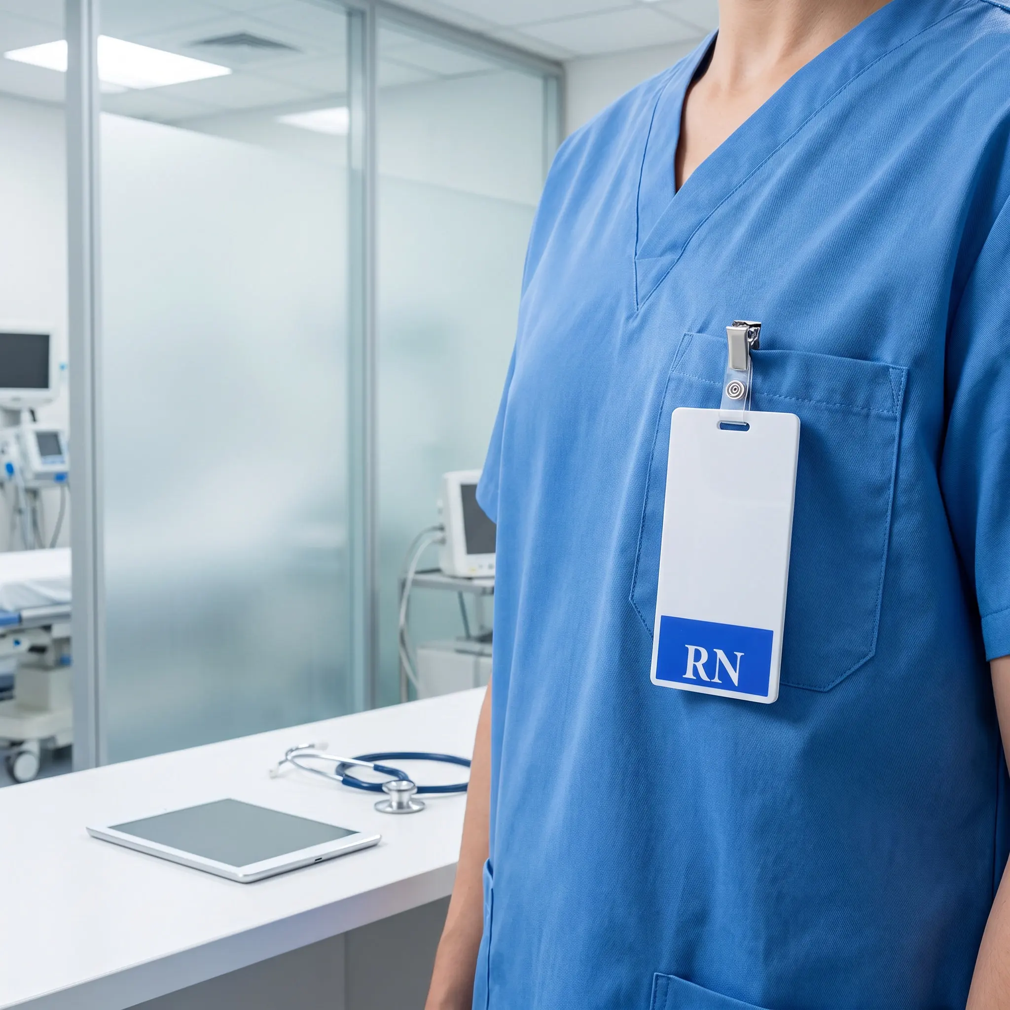 Color Coded Vertical Plastic Nurse Badge Holder Waterproof Hospital Id Card Holder Secure Professional Healthcare Worker Role