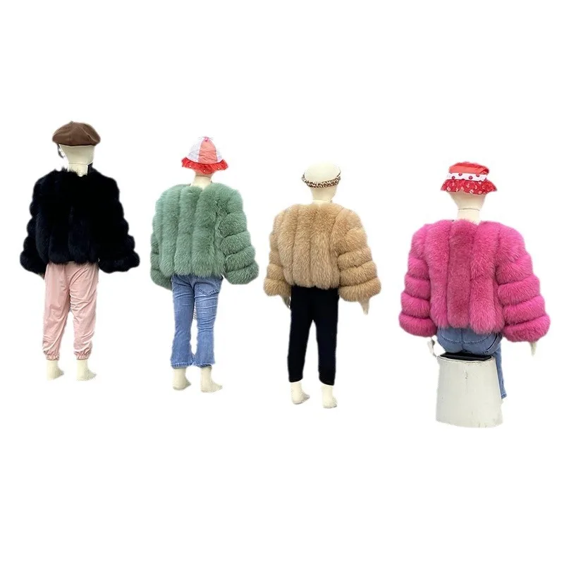 معطف فرو الثعلب المقلد لعام 2025 معطف فرو دافئ وسميك للأطفال
