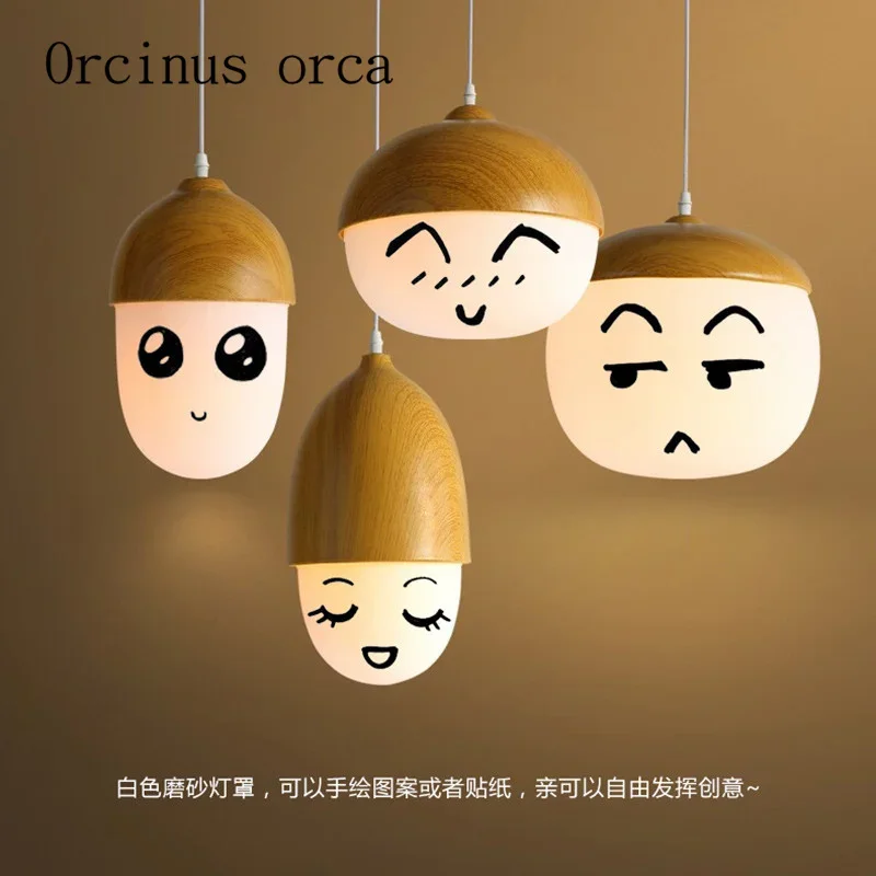Modern minimalist  bar lamp living room single head glass nut restaurant chandelier bedroom bedside lamp image 5