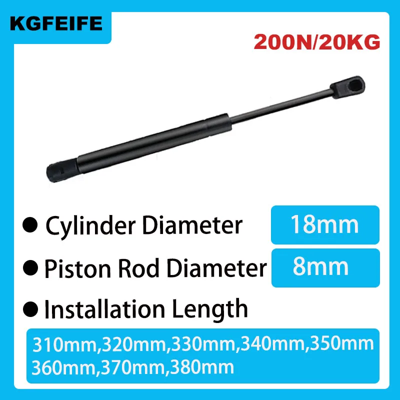 1PC 310mm-380mm 20kg/200N Furniture Strut Bar Car Universal Gas Spring Lift Support Hydraulic Hinge Kitchen Cupboar Hardware