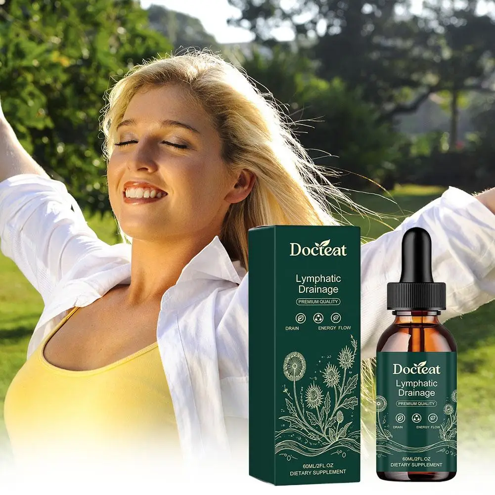 Natural Herbal Lymphatic Drainage Drops ,For Daily Body Care, Scientific Formula Body Detoxify Circulatory Support Enhance Drop