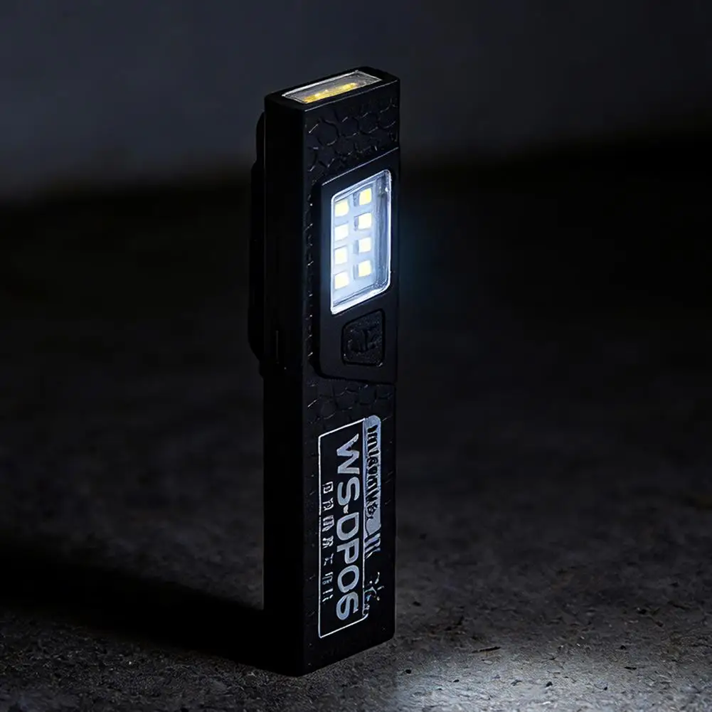 Warsun 1Pcs COB LED Keychain Flashlight 350Lm Portable Mini Torch Light with Magnet Pocket Lantern Flood Work Light