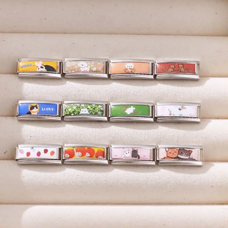 موضة جديدة جميلة الكرتون الحيوانات الأليفة القطط الكلاب الإيطالية وصلات سحرية طويلة صالح 9 مللي متر سوار الفولاذ المقاوم للصدأ النساء الرجال DIY بها بنفسك صنع المجوهرات #3