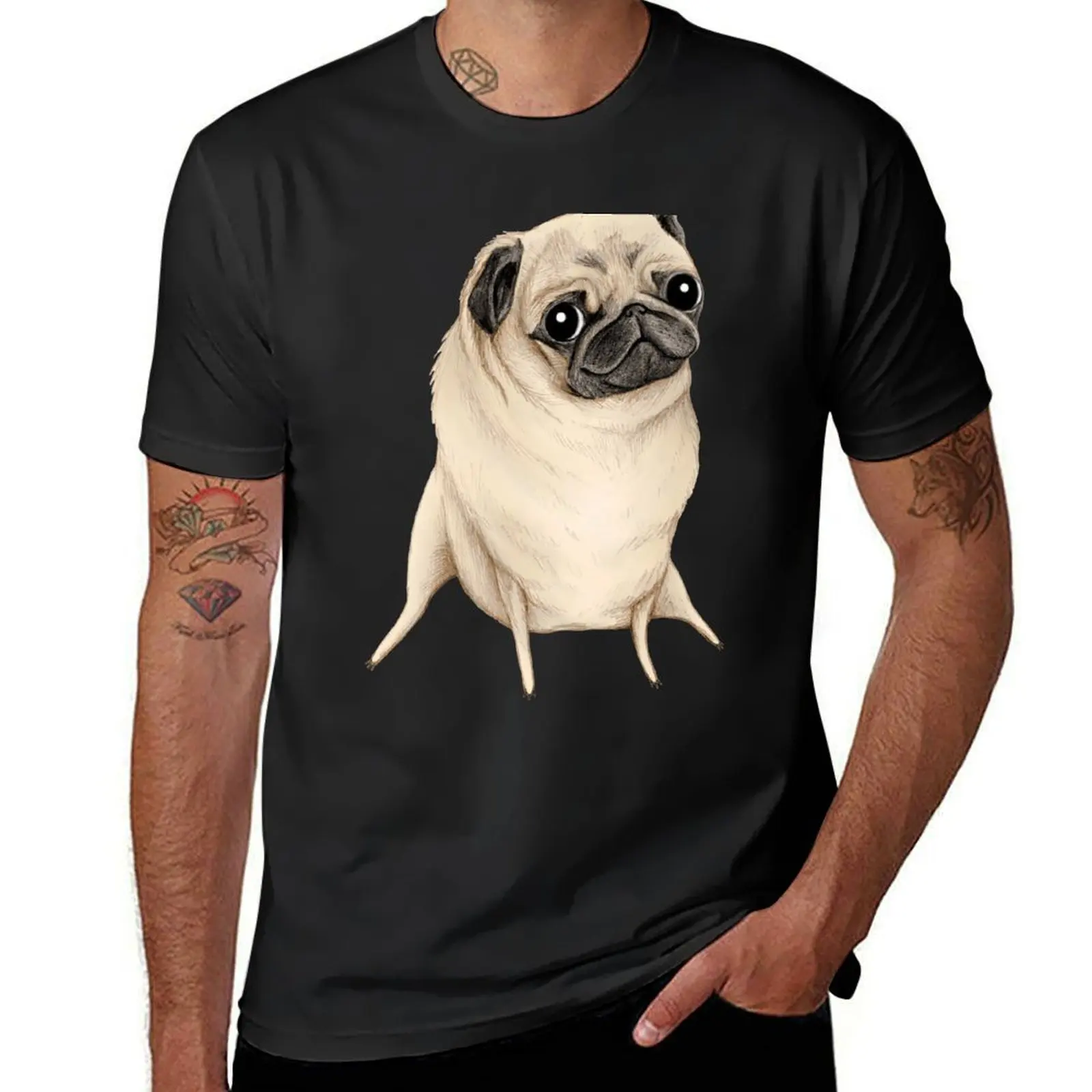 

Sweet Fawn Pug T-Shirt Short sleeve tee summer clothes sports fans slim fit t shirts for men