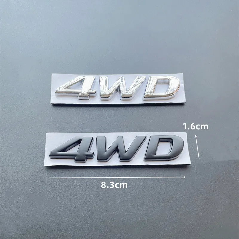 3D Metal 4WD Logo Car Rear Trunk Fender Emblem Badge Sticker Decals Auto Styling Accessorie For Hyundai IX25 IX35 Tucson Santafe