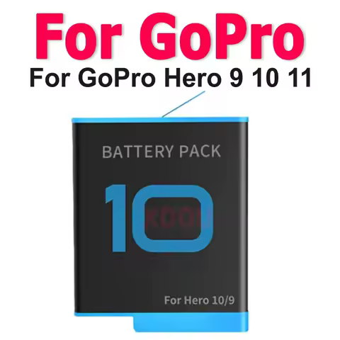 For GoPro Hero 11 10 9 Battery 1800mAh Rechargeable Battery Storage For GoPro Hero10 Action Sports Camera Lithium Battery Pack