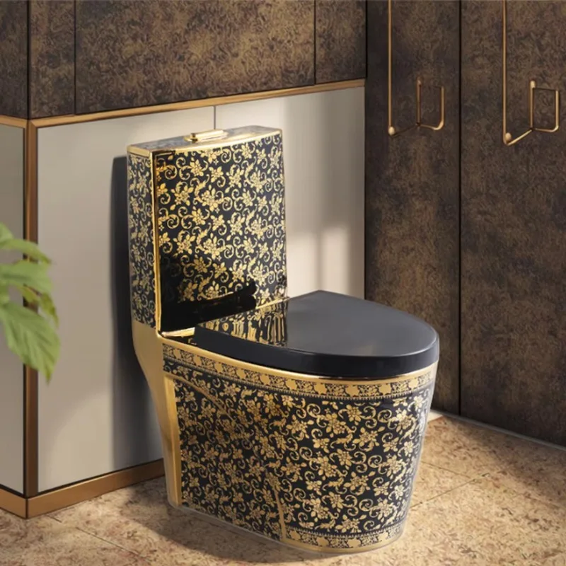 

Vaso Sanitario Black Gold Color Toilet Bowl Sanitarios Wc Luxury Bathroom Ceramic Toilet Commode