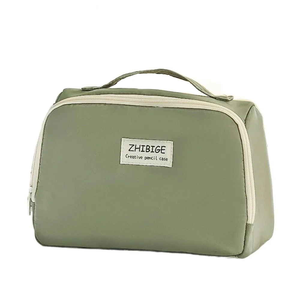 Canvas Simple Student Pen Bag Makeup Bag Dirt Resistant 9 Layer Storage Pencil Bag Multilayer Large Capacity Macaron Pencil Case