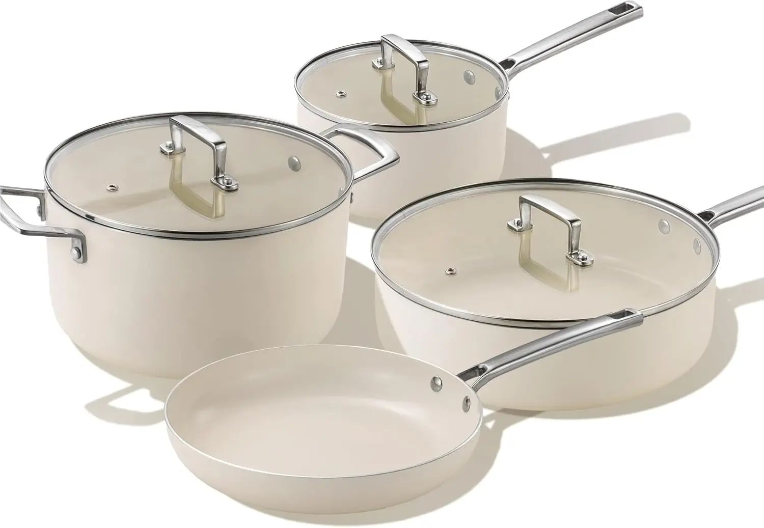 

Nonstick Ceramic Cookware Set 7 pcs,Non Stick Pots and Pans Set,Non-toxic Kitchen Cooking Set,Dishwasher/Oven Safe