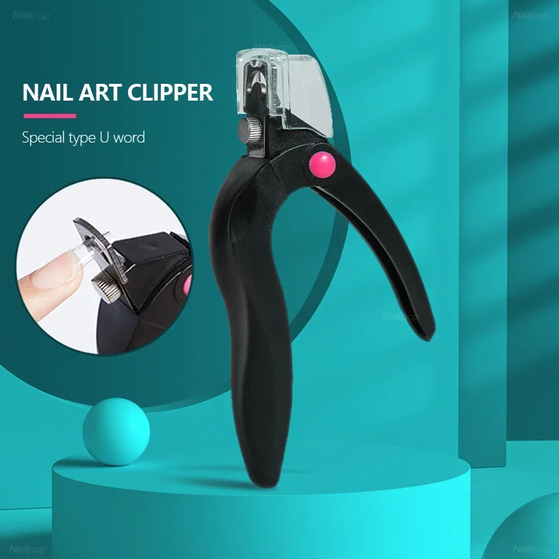 Nail Art Clipper özel tip U kelime yanlış İpuçları kenar kesiciler manikür paslanmaz çelik kafa profesyonel tırnak sanat araçları